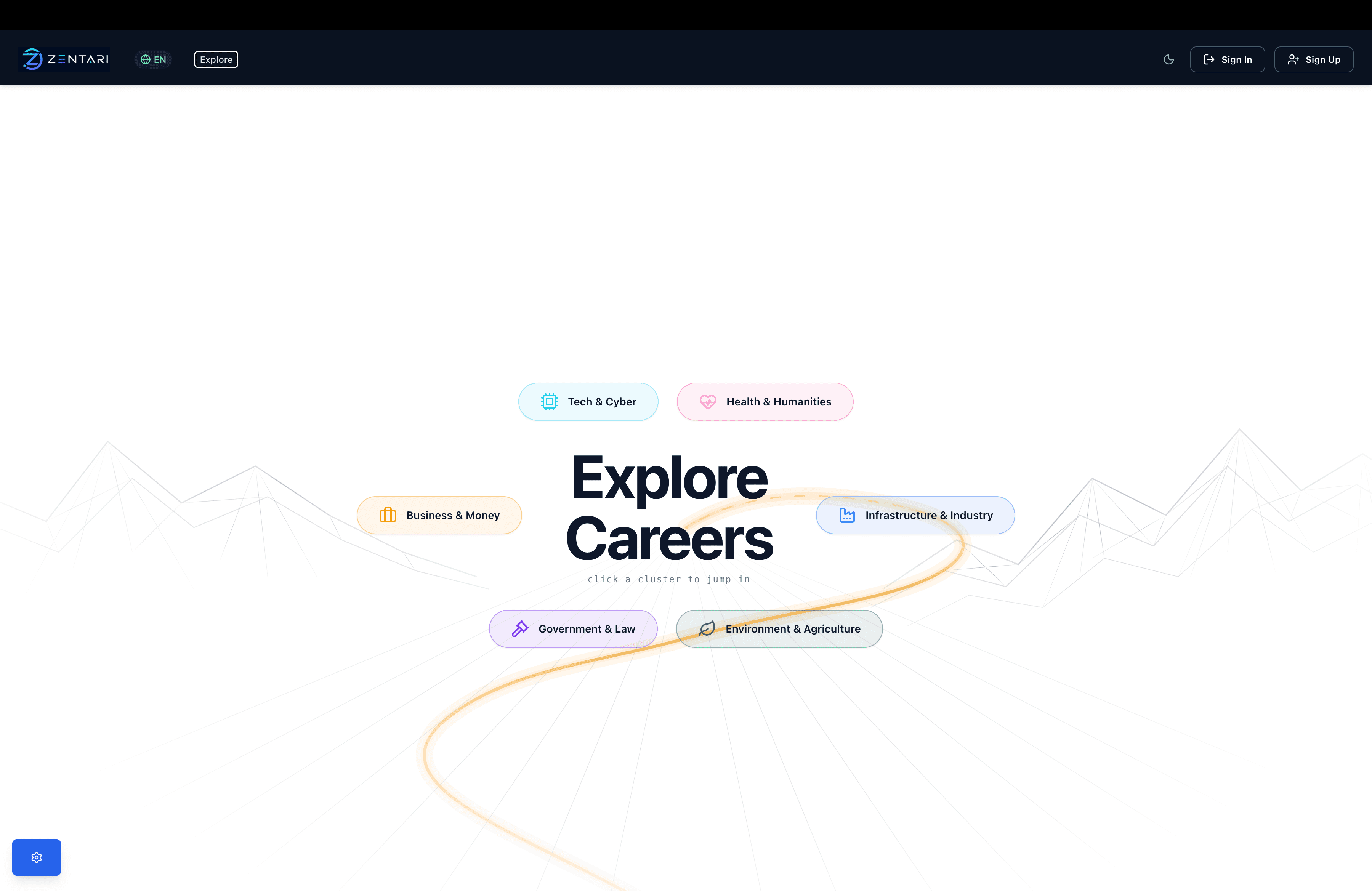 Zentari Explore — career discovery interface
