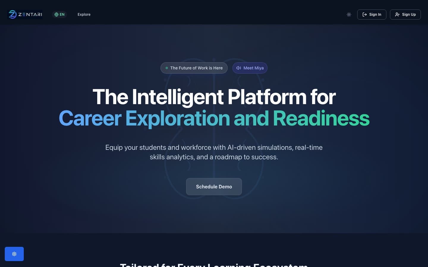 Zentari Institutions — organizational talent management portal