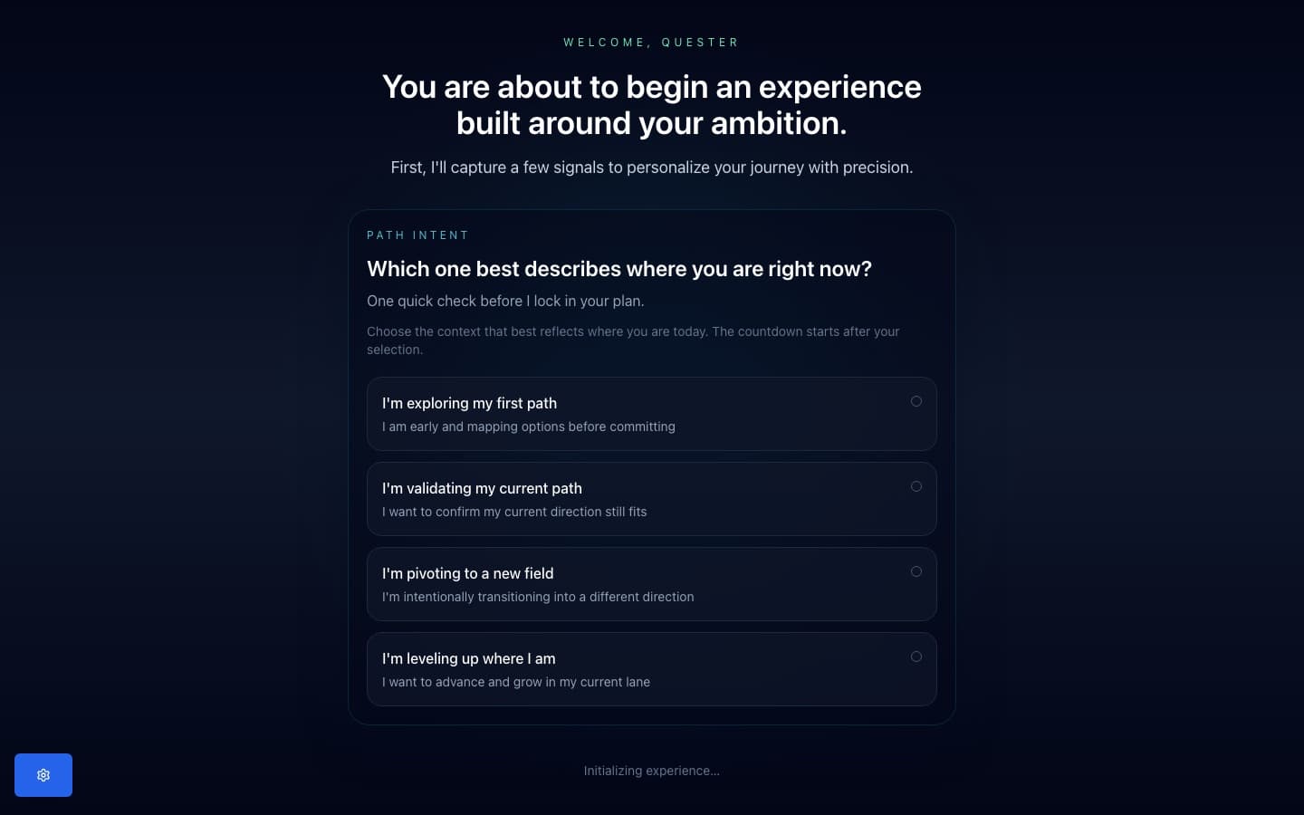Zentari Onboarding — adaptive onboarding flow